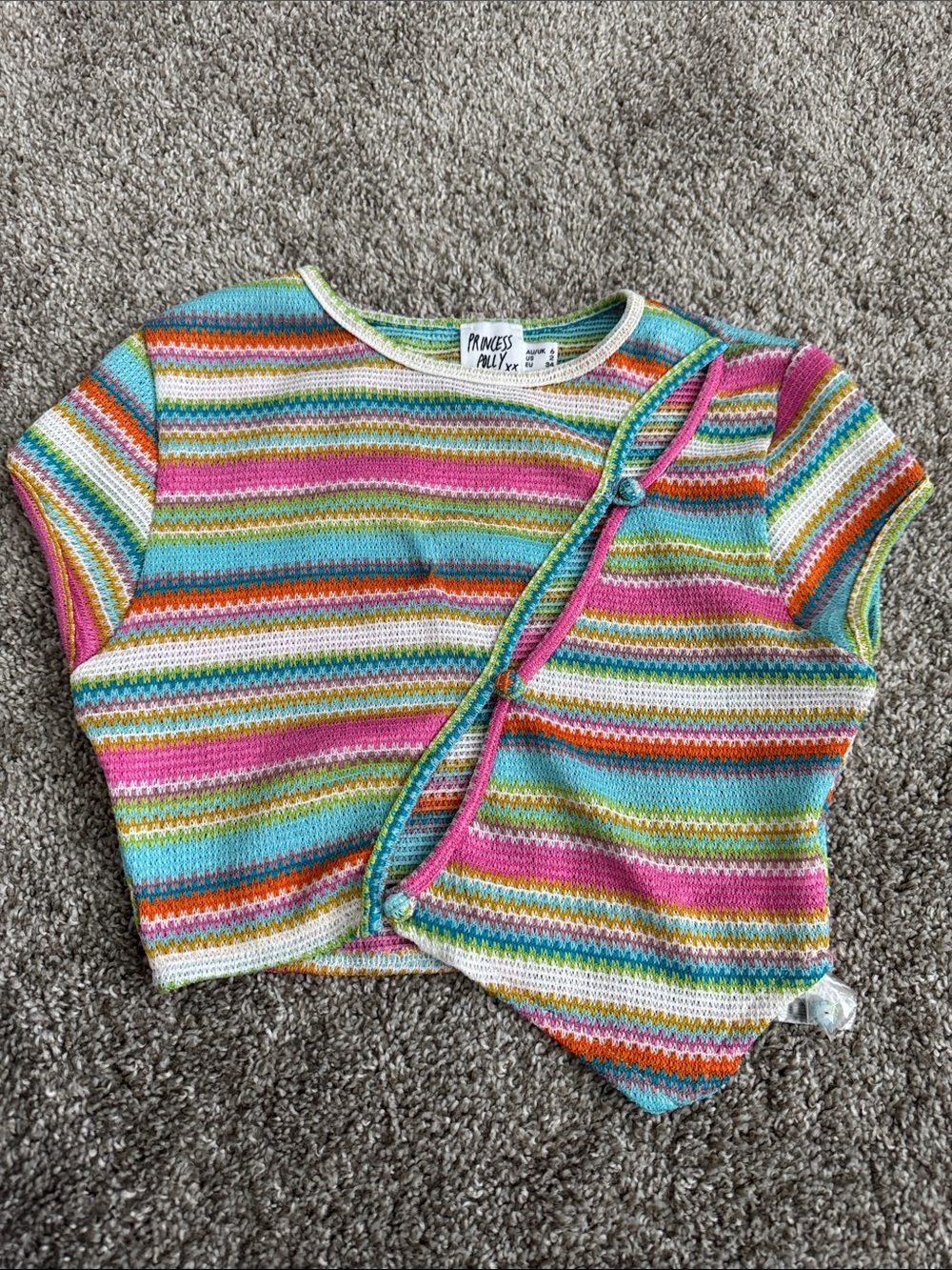 Princess Polly Multicolor Striped Knit Crop Top